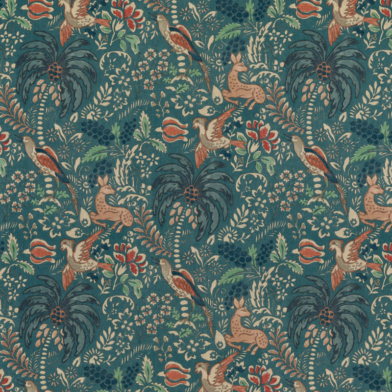 Modern Country I Fantasia Fantasia Fabric, Teal