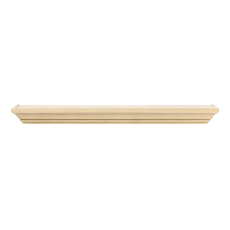  Tablette de cheminée flottante en bois Colton 60 po - Fabriquée en bois de pin - Design traditionnel, Sans finition, 60 po