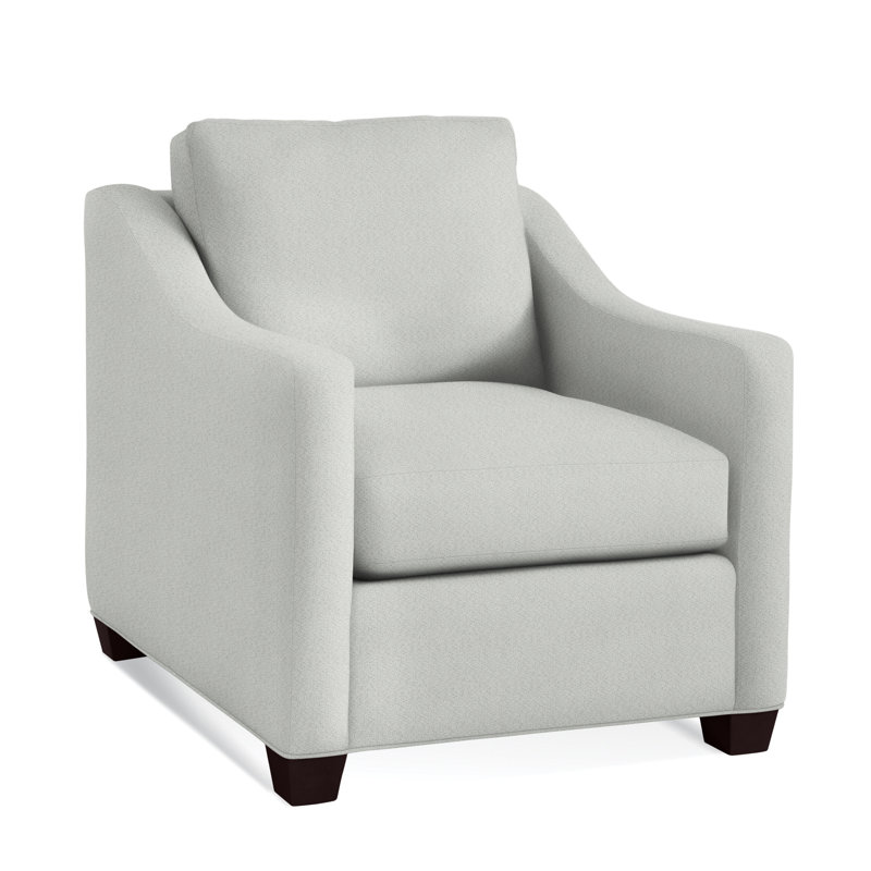 Oliver Chair, Java Finish, Light Blue Performance Fabric; 0851-55