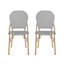 Ensemble de 2 chaises sans accoudoirs d'extérieur en aluminium, finition bambou gris