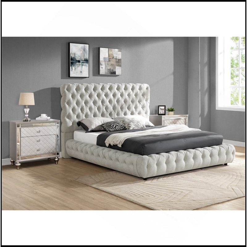 Tête de lit et pied de lit capitonnés 1pc, Grand lit