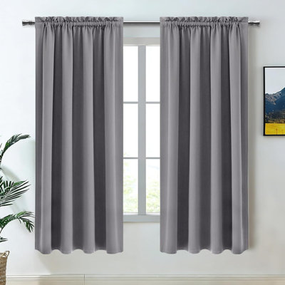 2 Panels Blackout Curtains – Thermal Insulated, Energy Saving & Noise Reducing Bedroom and Living Room Curtains, Set of 2 Rod Pocket Curtain Panels