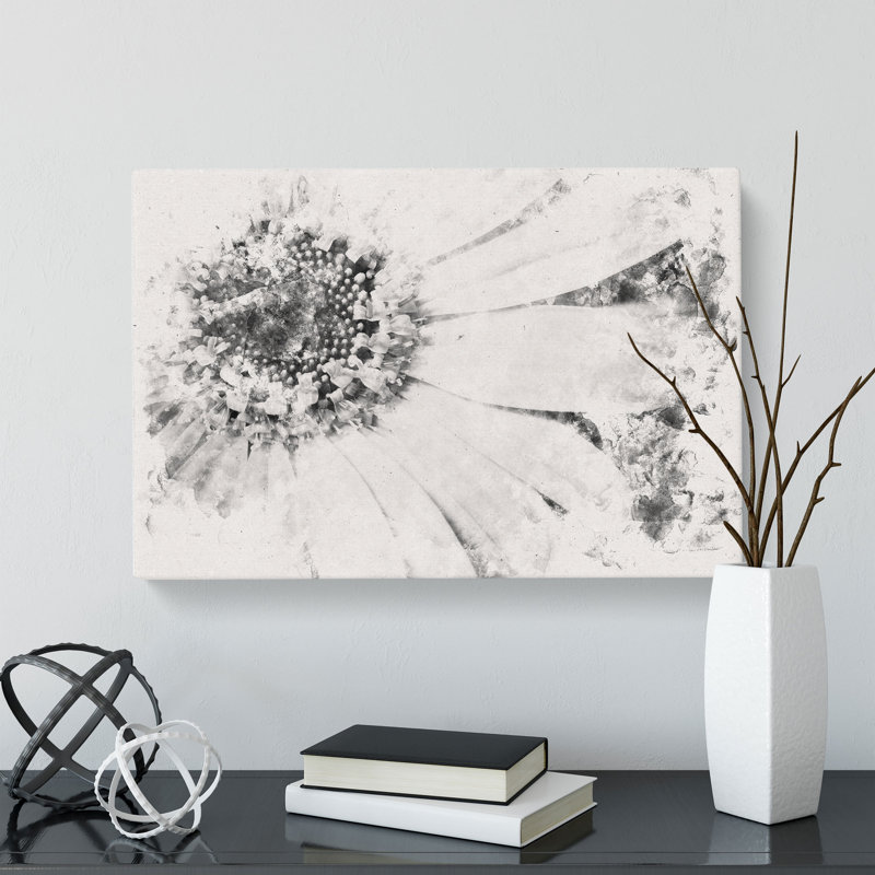 Pretty Flower Watercolour - Wrapped Canvas Print, 50cm H x 76cm W x 3cm D