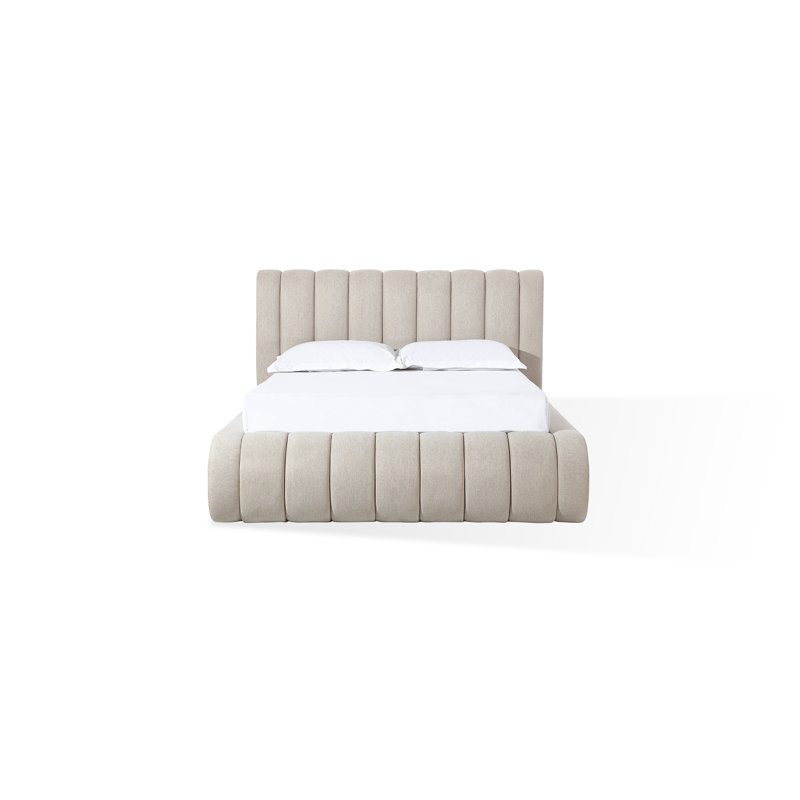 Stroud Maximalist Upholstered Bed, Queen, Sandy