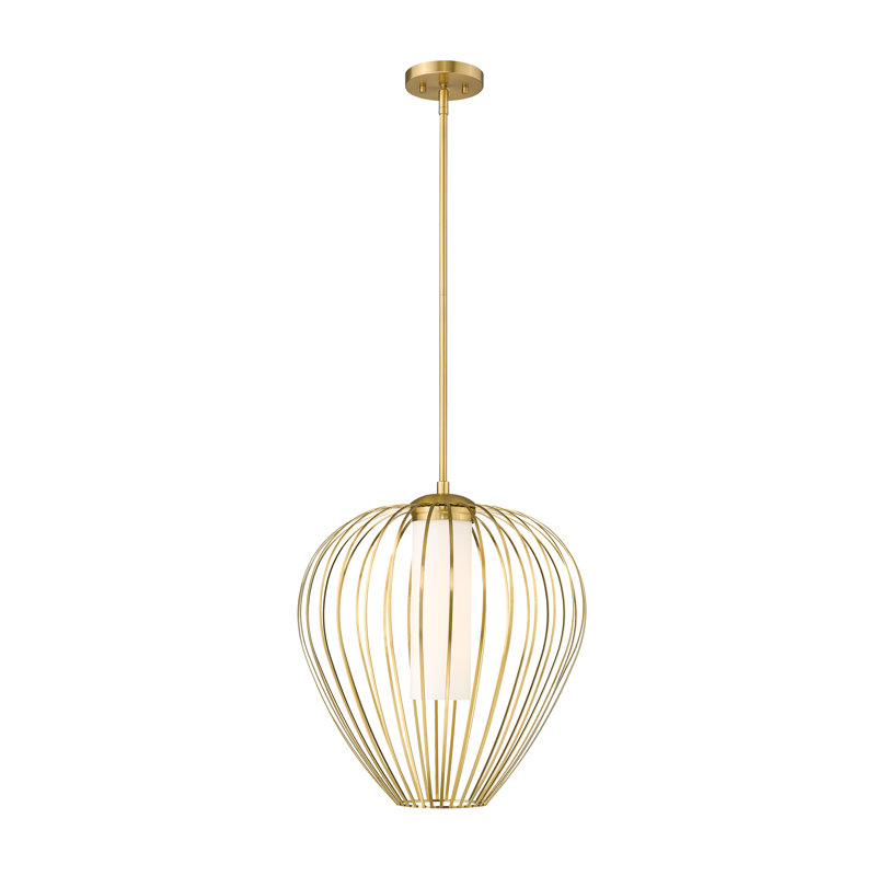 Luminaire suspendu 1 lumière Burakcan, Or moderne, H 100,5 po x l 18 po x P 18 po