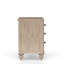 Table de chevet 3 tiroirs couleur sable, bois massif +, tiroir supérieur doublé de feutre, fond, ports de chargement A et C, 27,71 po Finition haute, ports C inférieurs, H, 16,92, 27,77