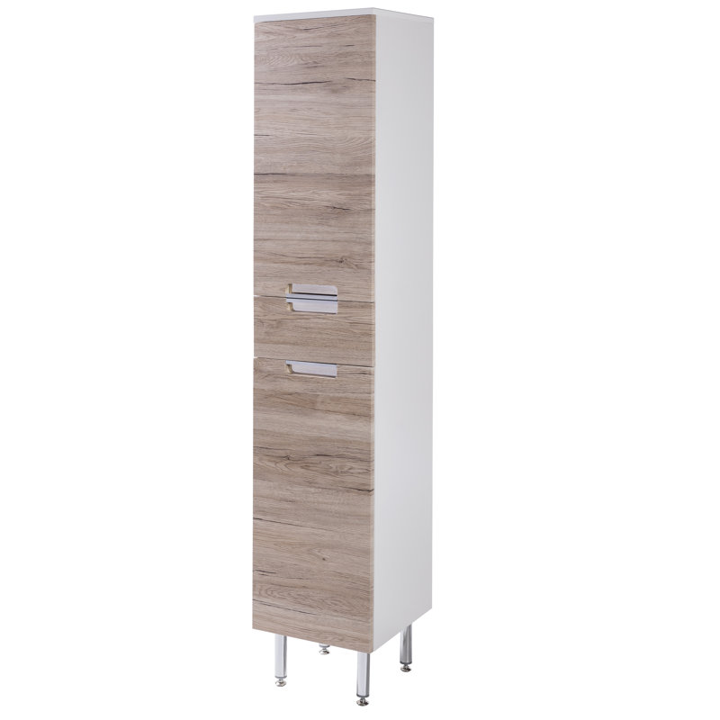 Mars Linen Cabinet, White / Oak Nature Decor
