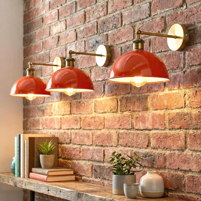 Dome Metal Wall Sconce, 180° Adjustable Industrial Wall Lamp for Bedside, Study, Kitchen, and Living Room Décor.
