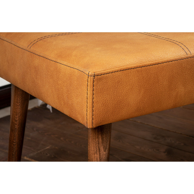 Pouf élégant moutarde, 36,2 po x 17,3 po x 18,1 po | Structure en bois de hêtre, 32 mousses en mousse pour plus de confort | Tissu facile à nettoyer, design rustique et moderne | Parfait pour le salon, la chambre à coucher et le vestibule