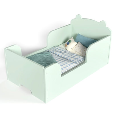 3 - 6 Year Old ' Bear Cot, Floor Standing Bed To Promote Self Help Skills, Rounded Corners For Security, Pine And Plywood Construction, Easy Assembly, 52.86'' Length Bed, Theme, Based Foster