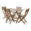Ensemble repas d'extérieur en bois d'acacia naturel 5 pièces-130477901