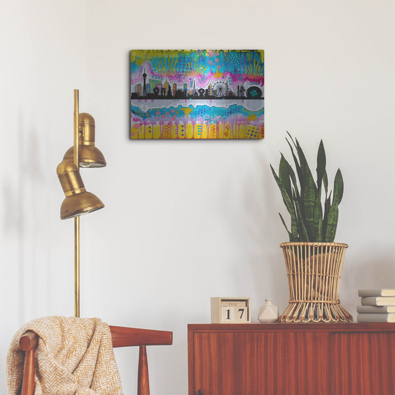 Ivy Bronx «Las Vegas Skyline» par Dean Russo, art mural en métal, H 16 po x l 24 po