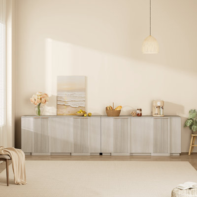 Ensemble de 2 panneaux à cannelures 55 po Designer Modern Minimalist Style