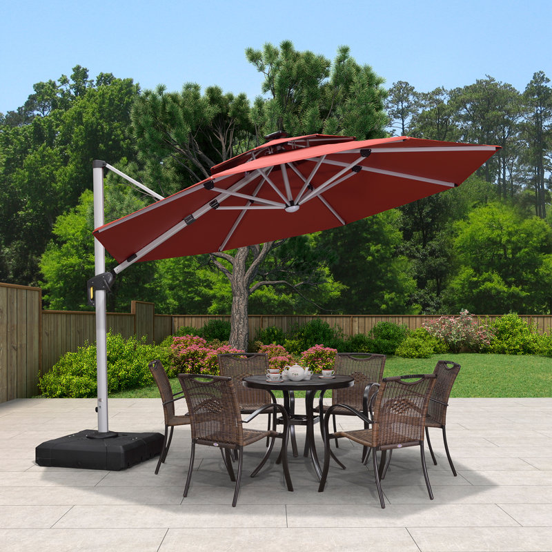 Parasol en porte-à-faux à DEL 132 po, Terra