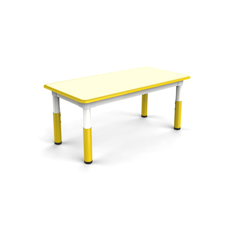 Table d'activité rectangulaire à hauteur ajustable, Jaune