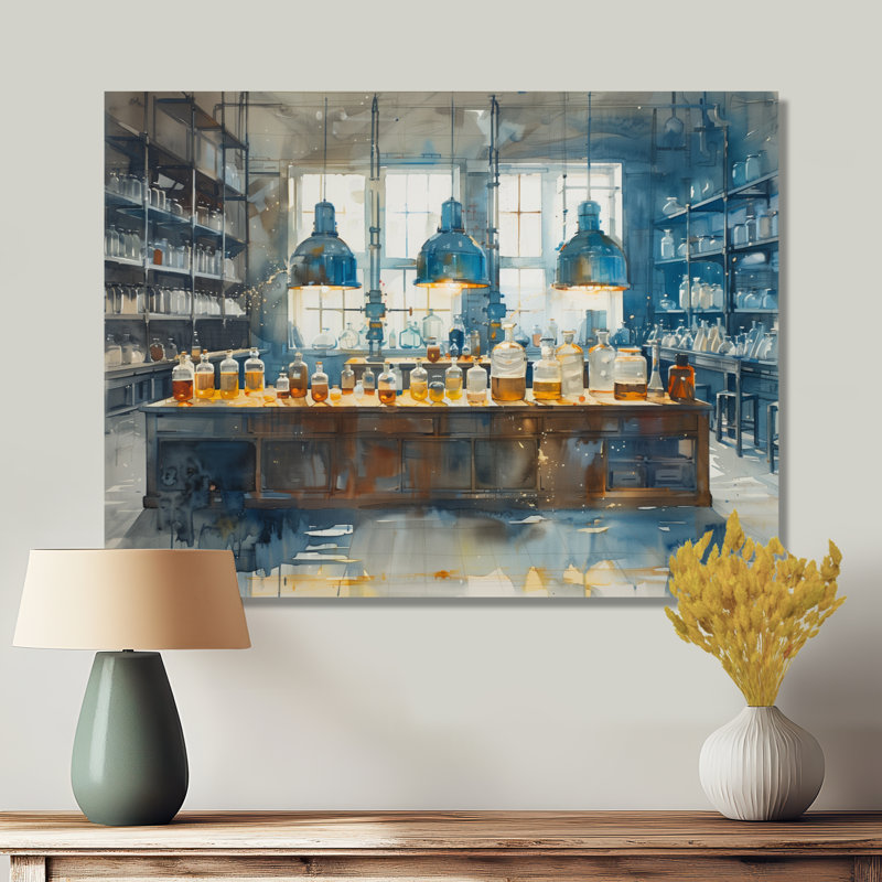 Salon d'art mural bleu et jaune, H 16 po x l 32 po x P 1 po, Toile tendue