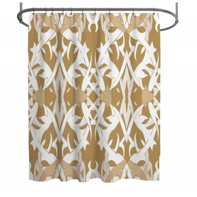 Botanical Artwork Bathroom Abstract Shower Curtain, 93"H x 70"W