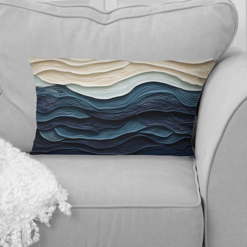 Coussin bleu et blanc Coastal Wave S Edge