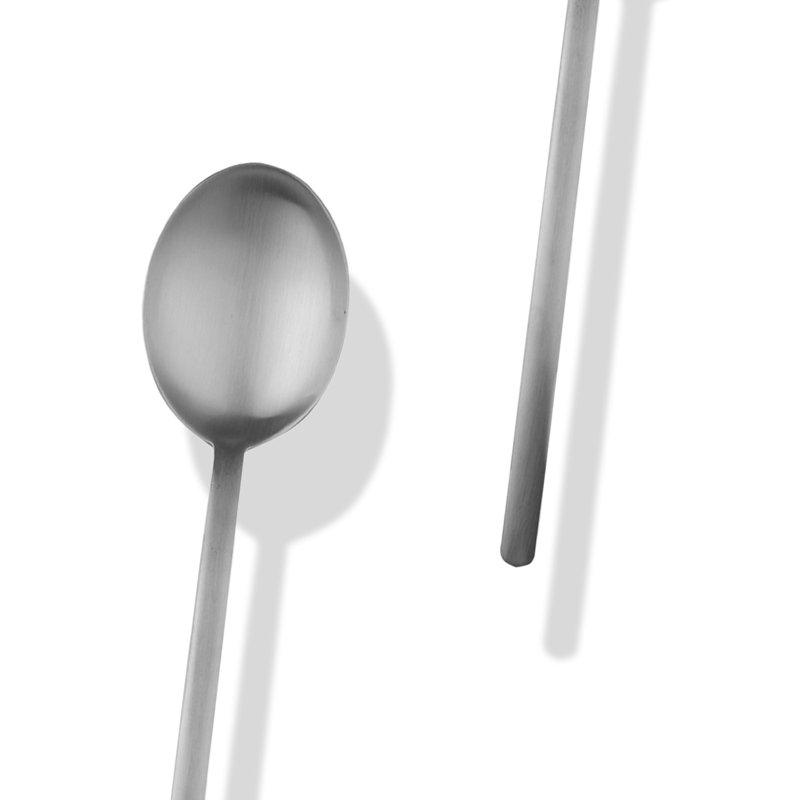 Ensemble de service (fourchette et cuillère), Argenté glacé