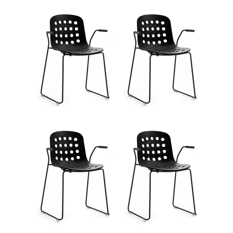 Fauteuil empilable Holi, Noir