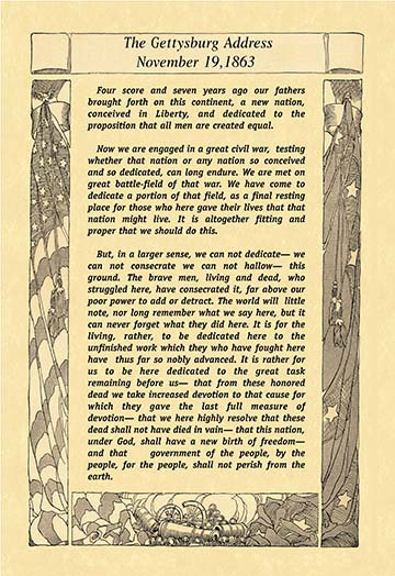 « the gettysburg address », art textuel