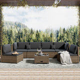 Bertia 7- Piece Patio Conversation Set, Outdoor Seating Group