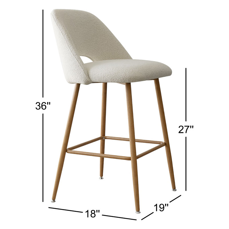 Camarda 26'' Boucle Counter Stool, Beige
