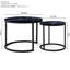2 pièces, tables basses rondes à dessus noir, motif en marbre, appartement, salon, stable et bien construit de 2, look industriel moderne, chambre à coucher, assemblage rapide