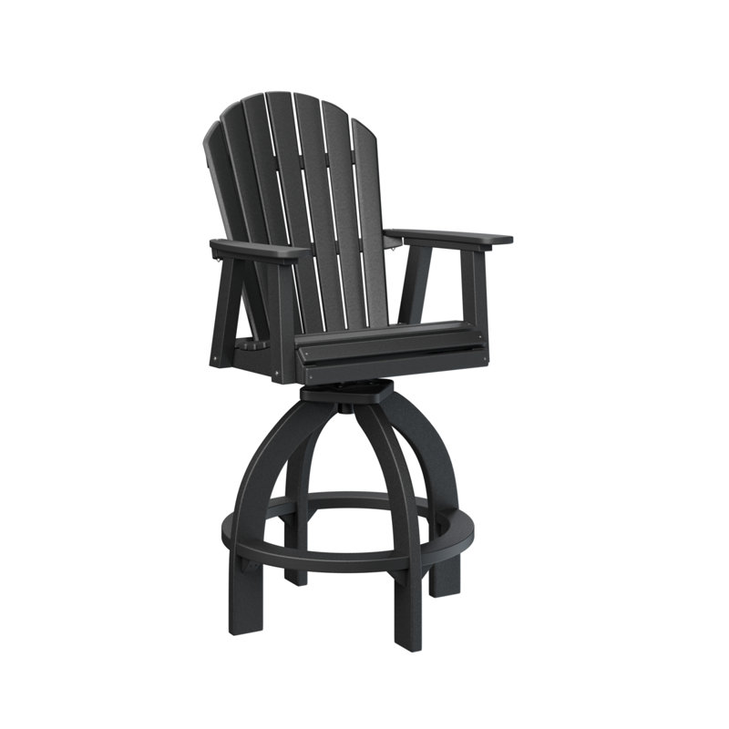 Comfo Back Outdoor Bar Stool, White/Seashell, 29.5"