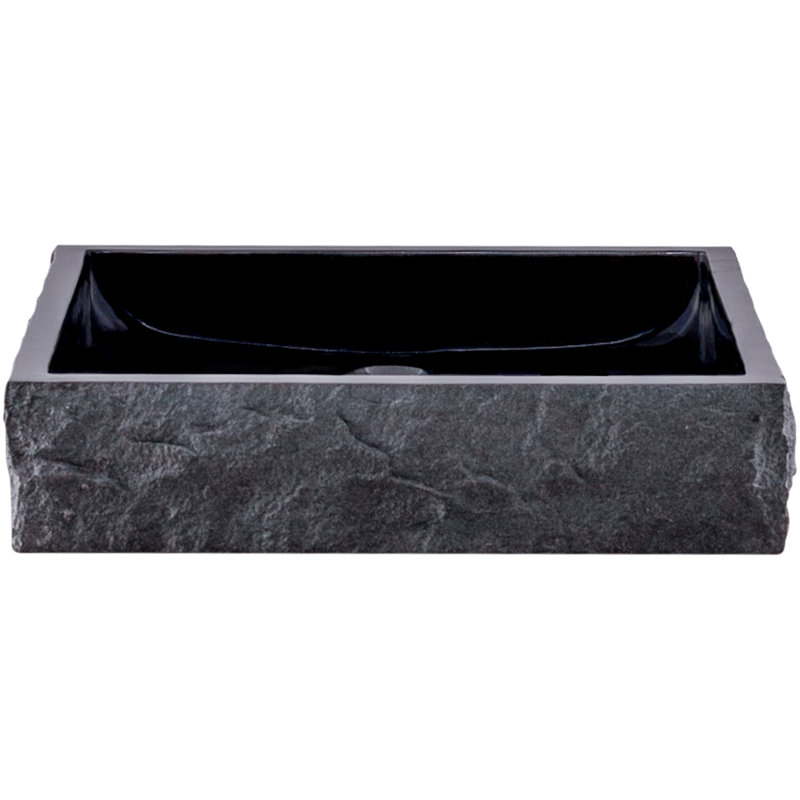 Novatto 18'' Granite Square Bathroom Sink, Chrome