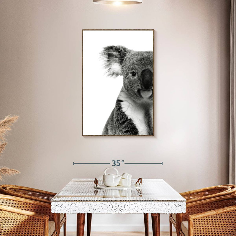 Lovable Koala Bear, 17" x 25", Floating Frame Walnut