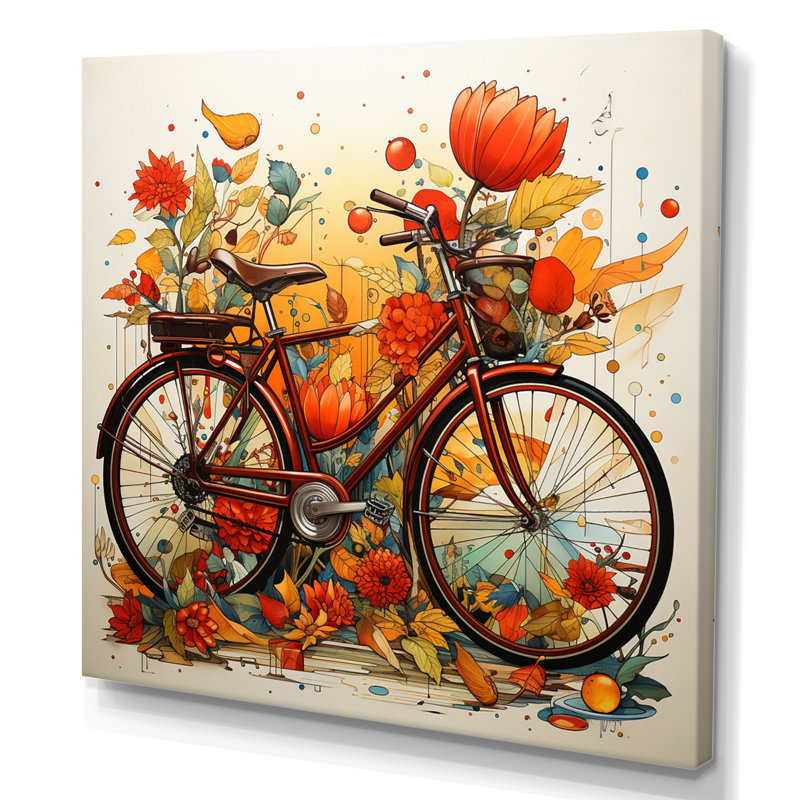 Bicycle Bicycle Bliss II - Transportation Wall Decor, H 30 po x l 30 po x P 1 po, Toile tendue