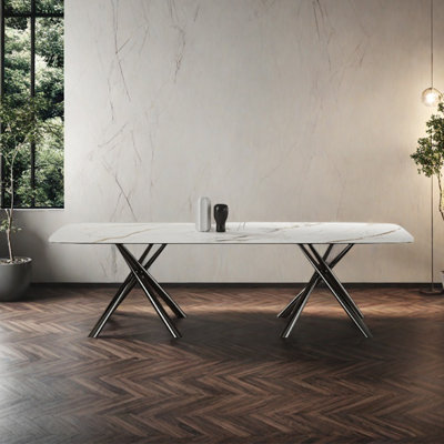 Stainless steel sintered stone dining table