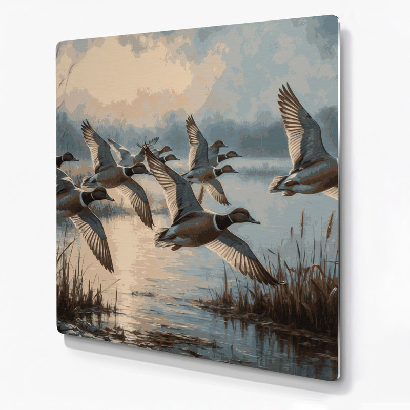 Art mural en métal oiseaux, H 12 po x l 12 po