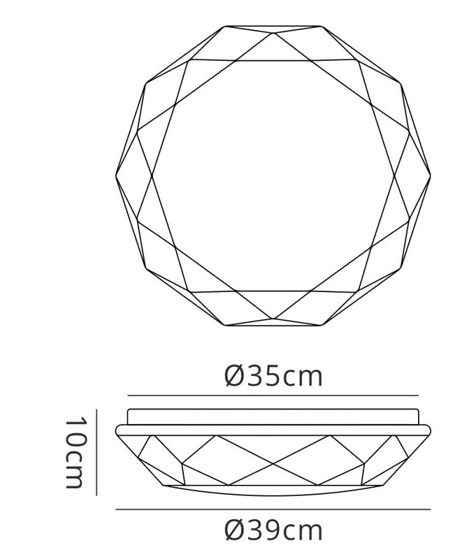 Campton Acrylic LED Flush Mount, 10cm H x 39cm W x 39cm D