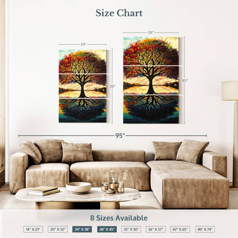 Arbre terrestre Harnek avec branches au paradis, H 38 po x l 24 po