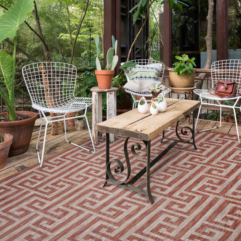 Spaulding Geometric Indoor / Outdoor Rug, Rectangle 5'3" x 7'7"