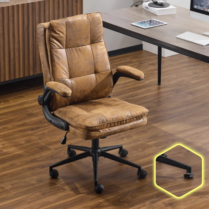 Chaise de bureau pivotante 25,6 po, Brun