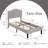 Aldora Twin Size Set Platform Bed with Adjustable Teddy Fabric Headboard-378007716