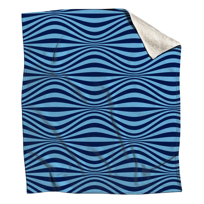 Wavy Blue Lines Blankets, 60in W x 80in H