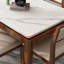 Table de salle à manger en bois massif blanc et brun noisette rectangulaire + bois massif-1581797432