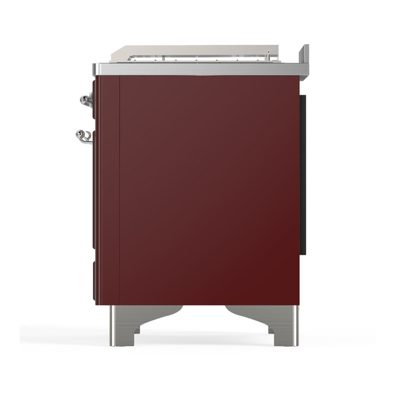 Majestic III Series 48 Inch Dual Fuel Range with 5 Sealed Burners, Griddle, Frenchtop in Glossy Black (Natural Gas, Burnished Trim)