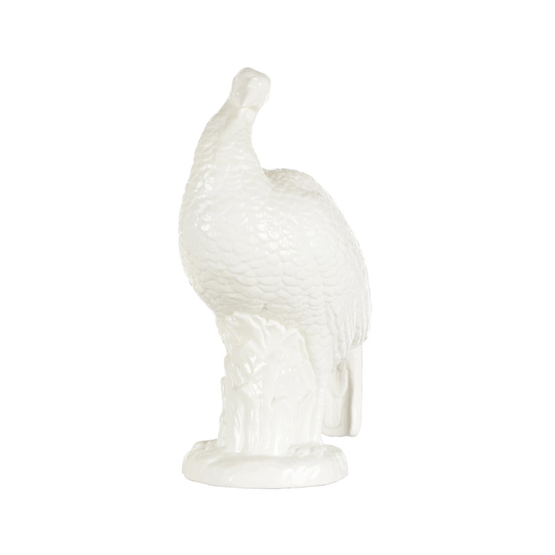 White Ceramic Thanksgiving Turkey Figurine