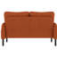 Élégant lit double en velours côtelé orange, équipé de coussins à haute densité et de poches latérales Élégante éponge orange, structure en bois massif, fonction de rangement-1281084519