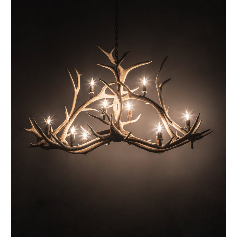 Rustic Lodge 10 - Light Chandelier, 39" H x 66.5" W x 24" D