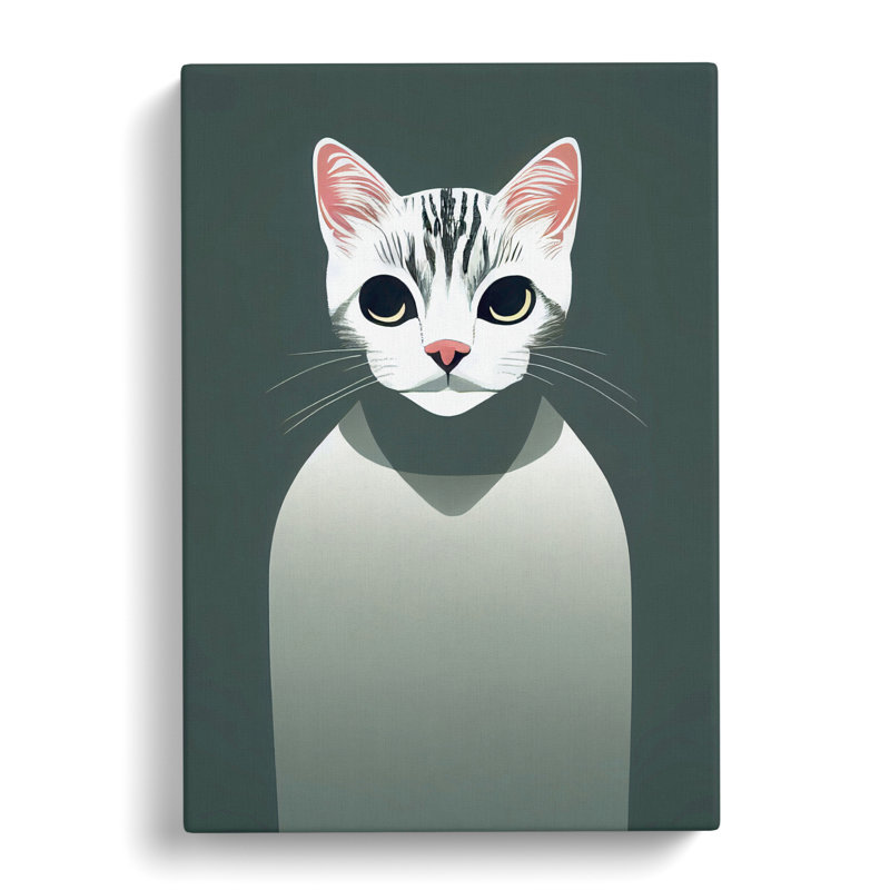 Cat Minimalism Vol.3 - Wrapped Canvas, 50cm H x 35cm W x 3cm D
