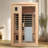 2‑person Hemlock Wood Far‑infrared Indoor Sauna Room With Heating Plate On Glass Door