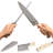 Damascus Kitchen Knife Set, 9 Pieces With Block, White ABS Triple Rivet Ergonomic Handle for Chef Knives, Sharpener and Shears