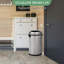 Poubelle à couvercle pivotant en acier inoxydable 17 gallons, poubelle commerciale avec couvercle ouvert pour bureau de restaurant de cuisine-125972431