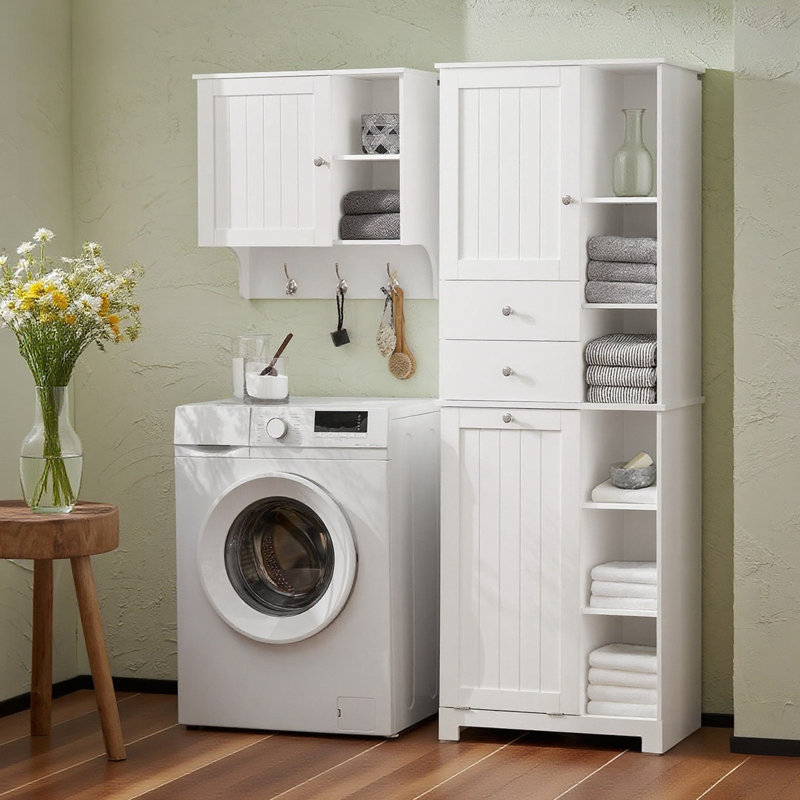 Floor Mounted Bathroom Cabinet, White